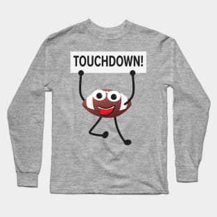 American Football Cartoon holding Touchdown sign Long Sleeve T-Shirt